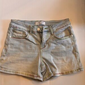 🌈 Rainbow Jean Shorts Judy Blue SZ S Festival Shorts | Light Wash Boho Core ✨